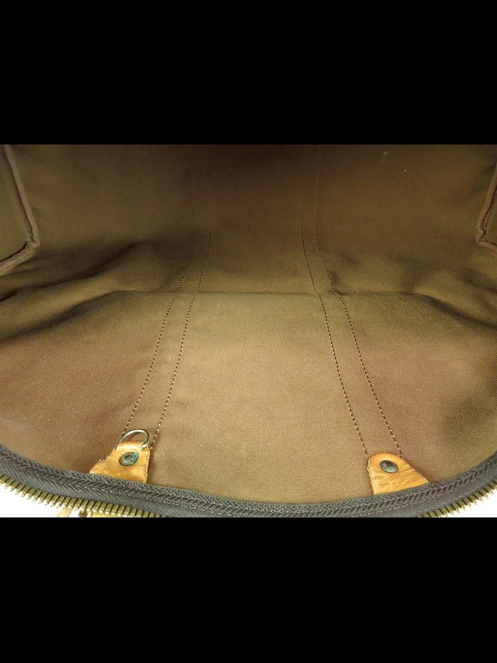 Louis Vuitton Brown Monogram Duffel Bag with Tan Trim